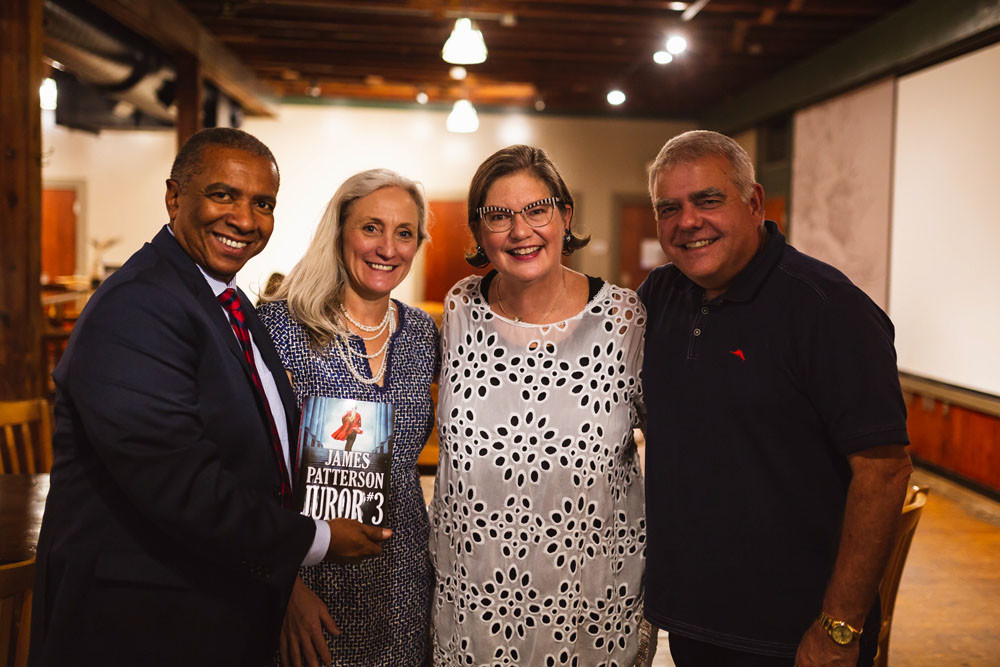 ‘Juror #3’
The Springfield Metropolitan Bar Association on Sept. 20 hosts a book-signing event with local author Nancy Allen, who recently co-authored “Juror #3” with James Patterson. Above, Allen, second from right, with her husband Randy Allen pose with SMBA Executive Director Crista Hogan and her husband Abram McGull at Springfield Brewing Co.